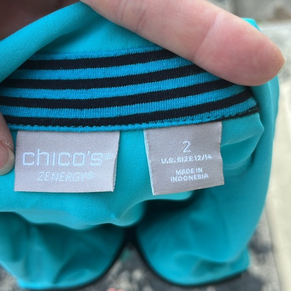 BNWOT Chico’s Zenergy turquoise, full zip lightweight jacket - Picture 11 of 16